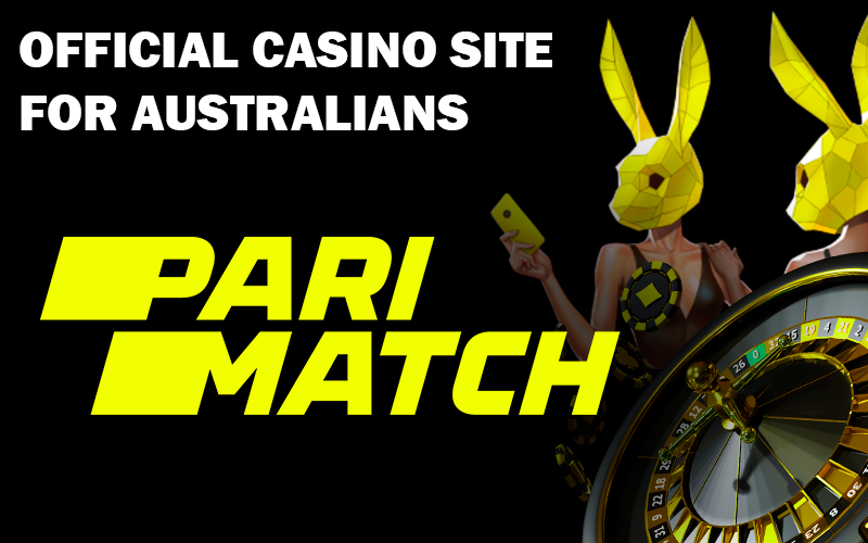 Roulette and two girls with rabbit masks and mobile phone and parimatch logo