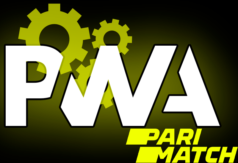 PWA logo and settings icon and Parimatch logo