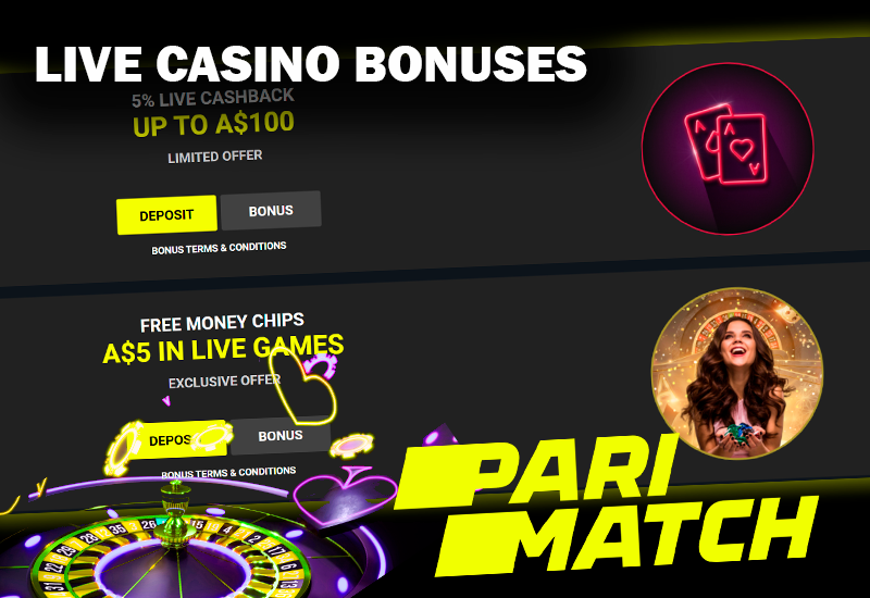 Gologramm of casino Roulette with poker chips and suits, screenshot of Live casino bonuses on Parimatch and Parimatch logo