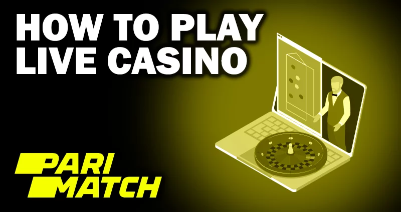 Laptop with an open live casino at parimatch