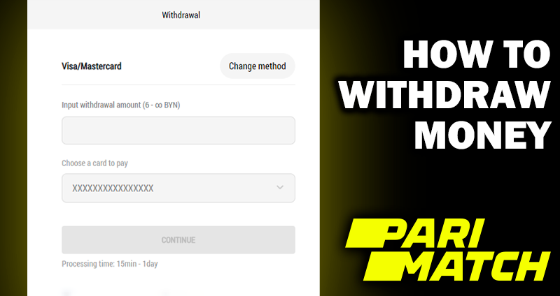 Withdrawal form at parimatch