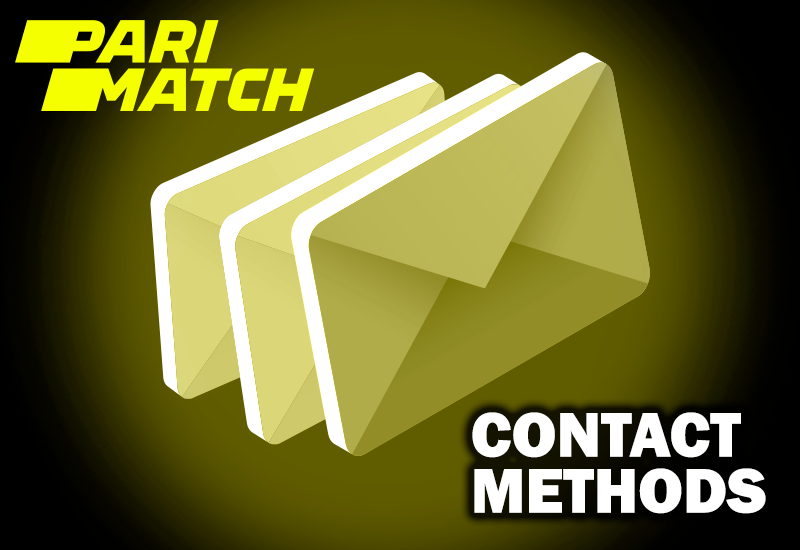 The parimatch logo and the three envelopes symbolizing feedback
