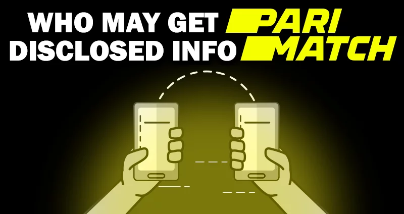 The parimatch logo and Two phones in hand convey information